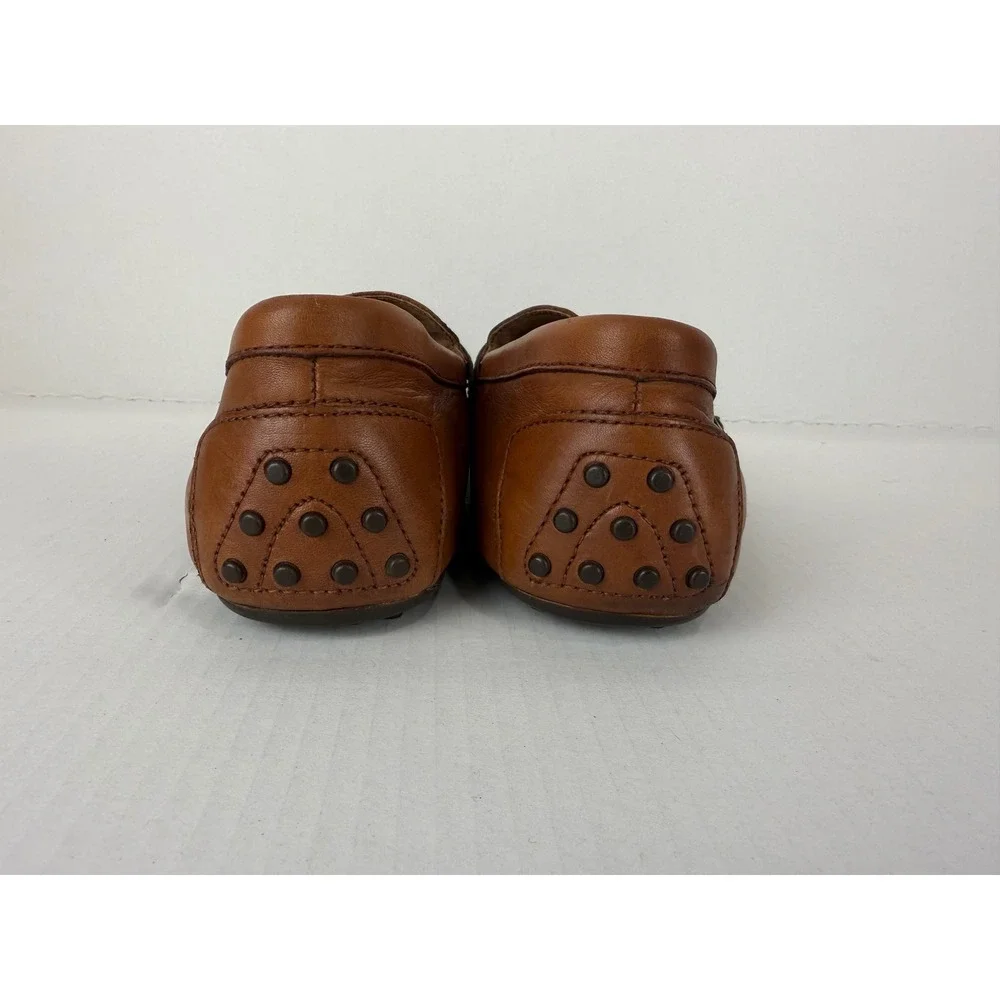 Polo Ralph Lauren Loafers Wessel Leather 9D Tan Brown Preppy Buckle Drivers